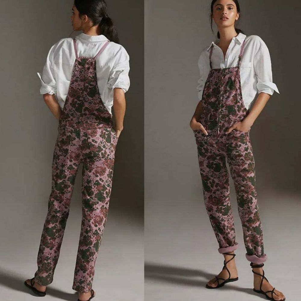 Anthropologie Pilcro Camo Print Painters Overalls